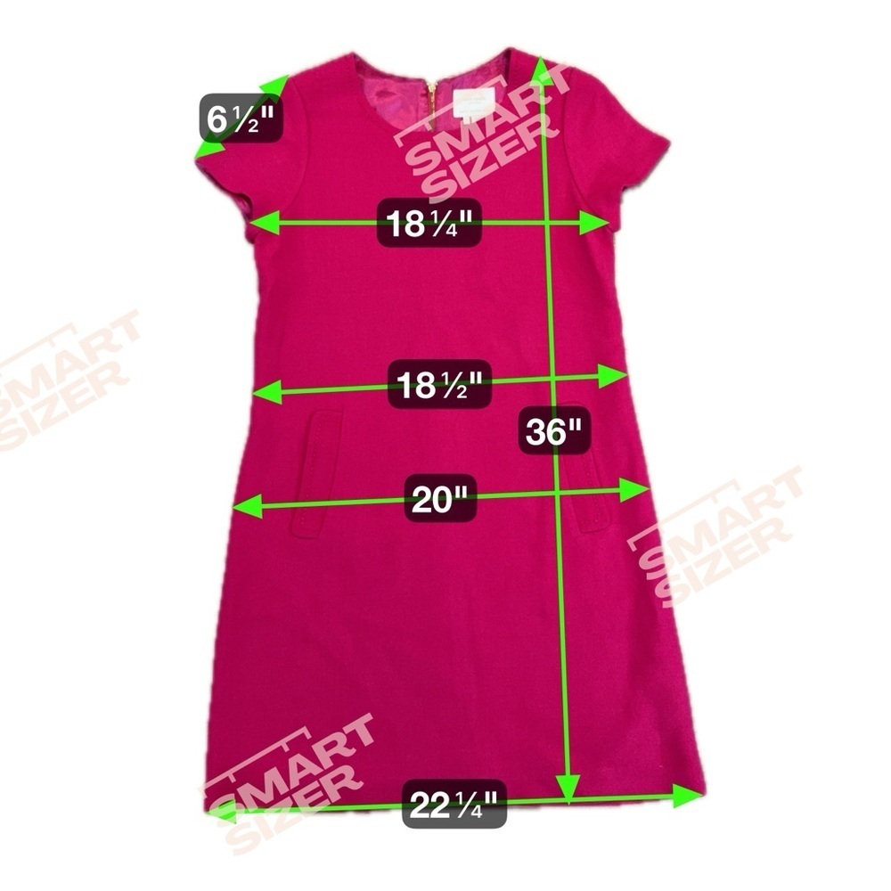 Kate Spade Hot Pink Shift Dress Size M Short Sleeve Pocket Detail Classic - Picture 9 of 9
